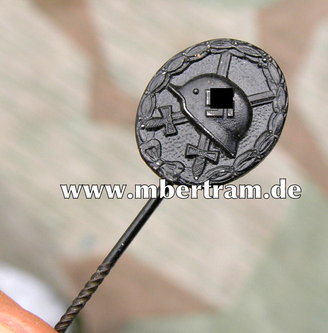 MINIATUR 16mm, Verwundeten Abzeichen 1939, schwarz.