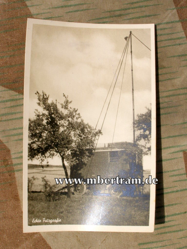 Funkfahrzeug mit Sendemast. Feldpost 1940, gelaufen