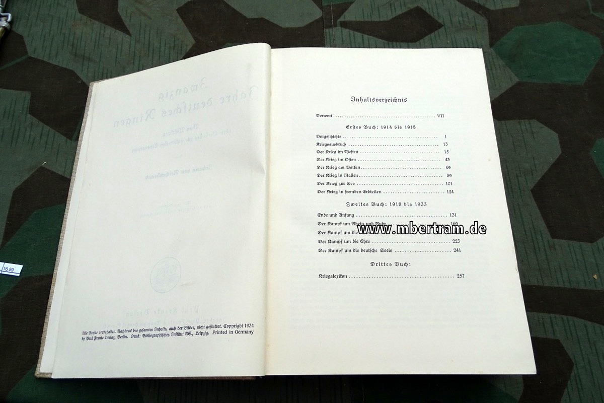 Johann von Reichenbrand: Zwanzig Jahre deutsches Ringen. 1934