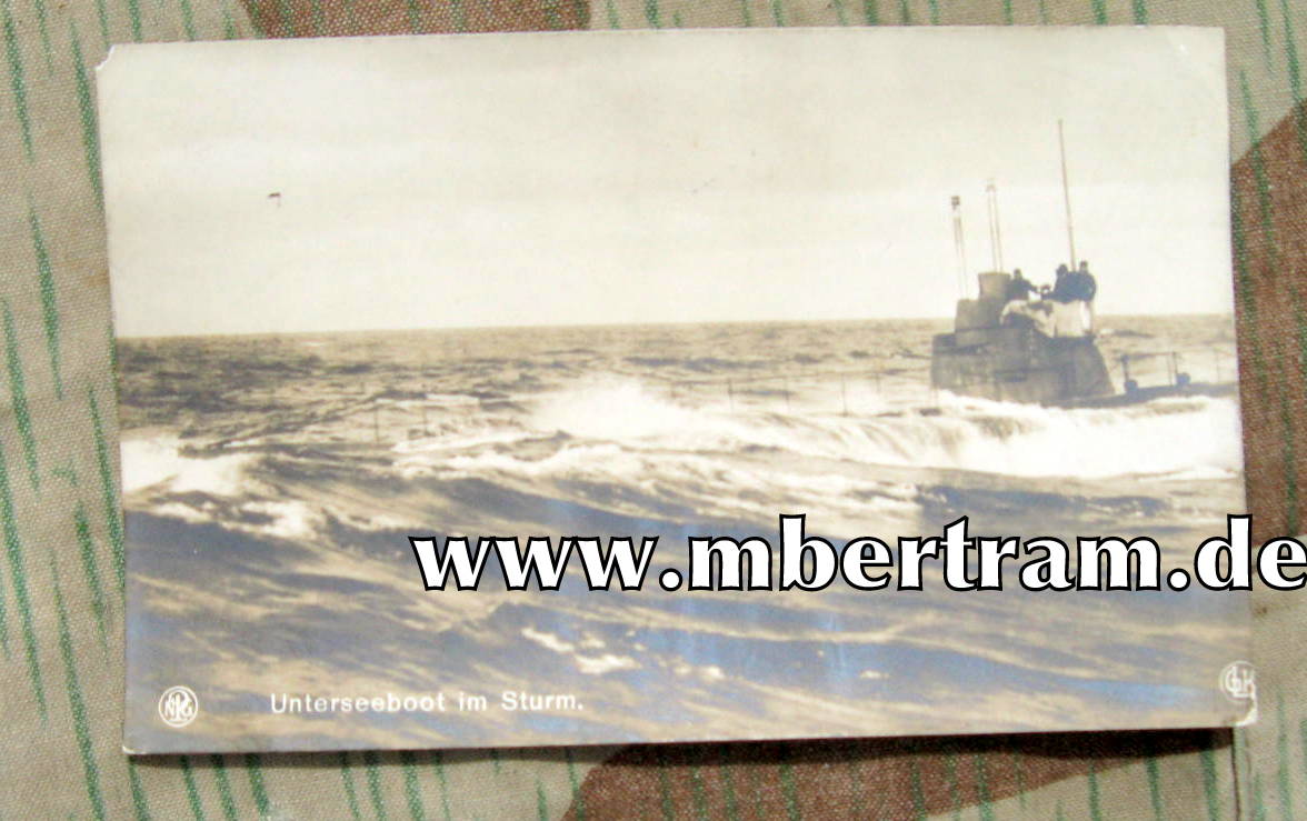 Kreigsmarine Propaganda Postkarte, Unterseeboot im Sturm