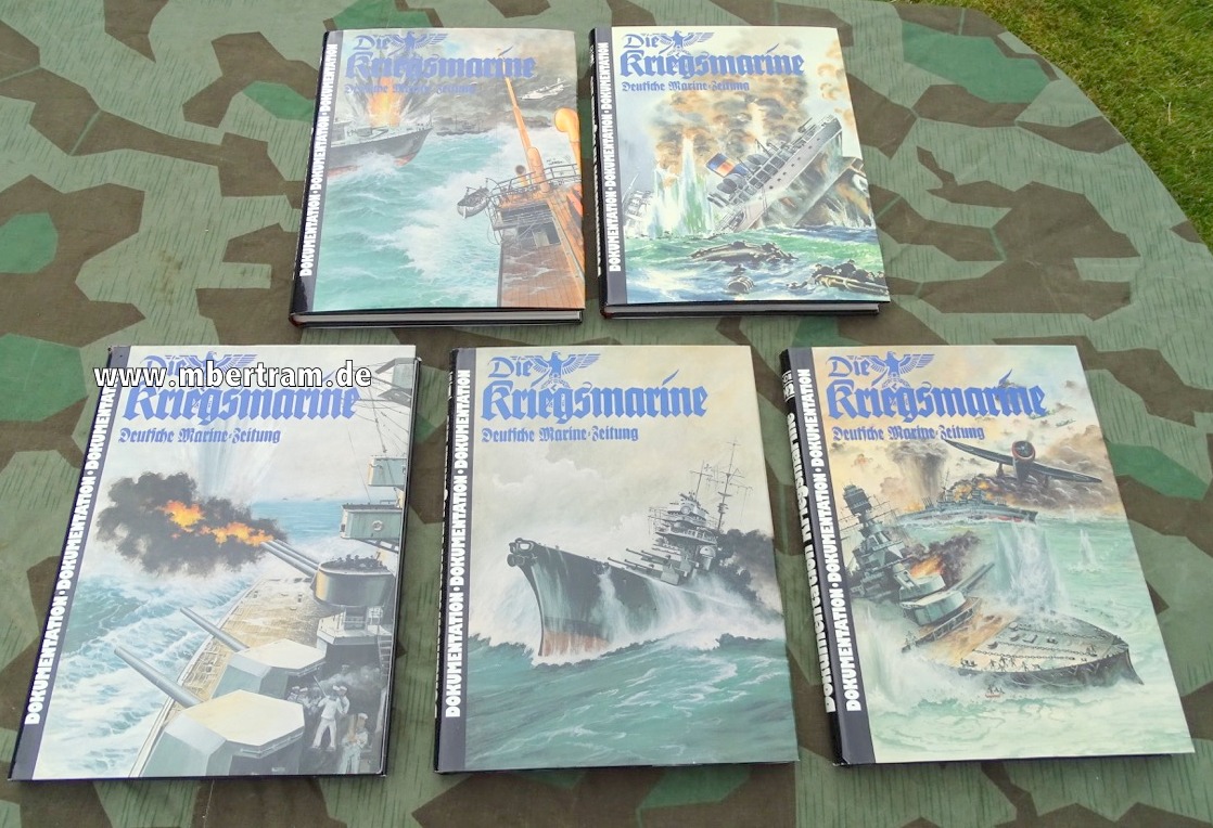 5 Bände Die Kriegsmarine.Nachdruck d.Truppenzeitschrift d.Marine