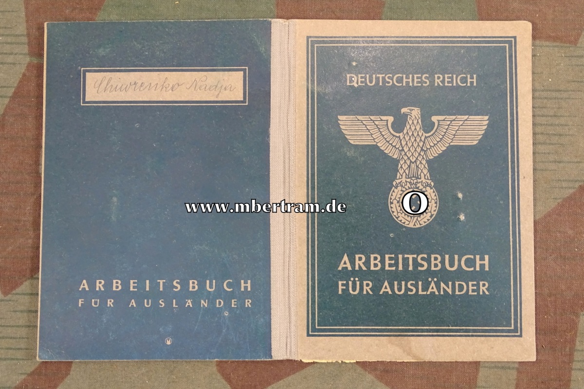 Deutsches Reich, Arbeitsbuch Ausländer, besetzte Ostgebiete, 1943, Wien. Selten