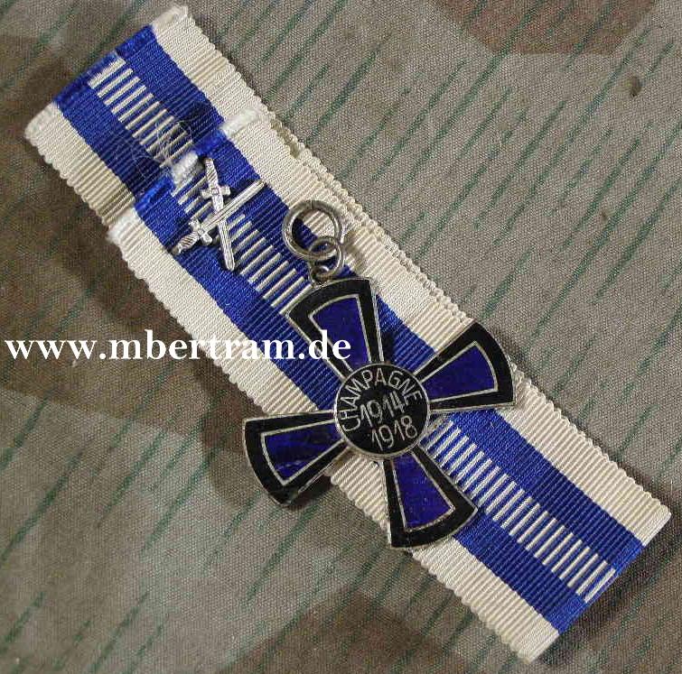 Champagne Kreuz 1914/1918 emailliert, versilbert