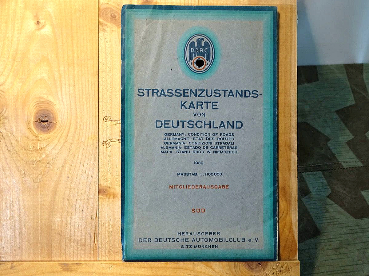 DDAC Strassenkarte 1939 Deutschland Nord- und Süd Deutschland, sehr guter Zustand. 
