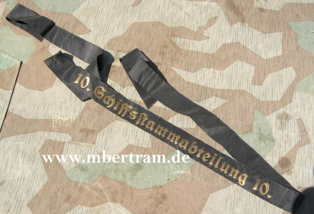 8326-1 Mützenband Kriegsmarine "10. Schiffsstammabteilung 10 "