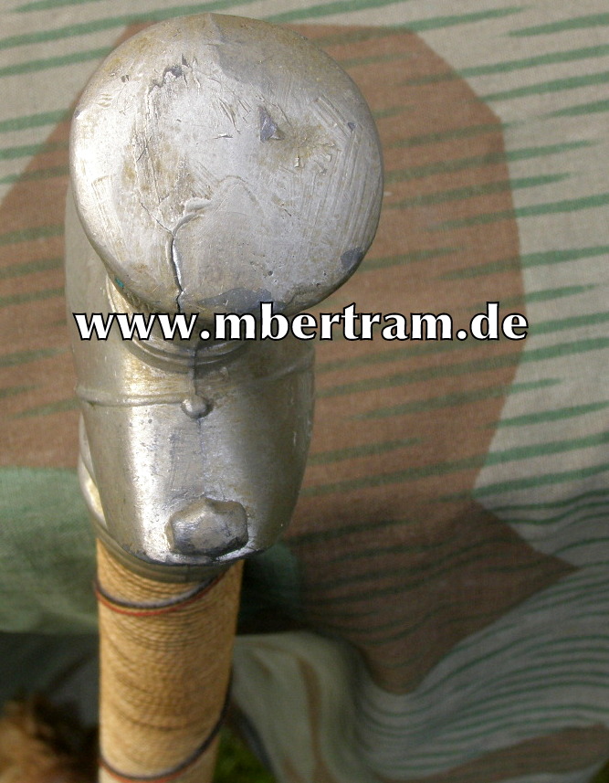 Reservisten Spazierstock 1.WK, stoffummantelt, Soldatenbüste