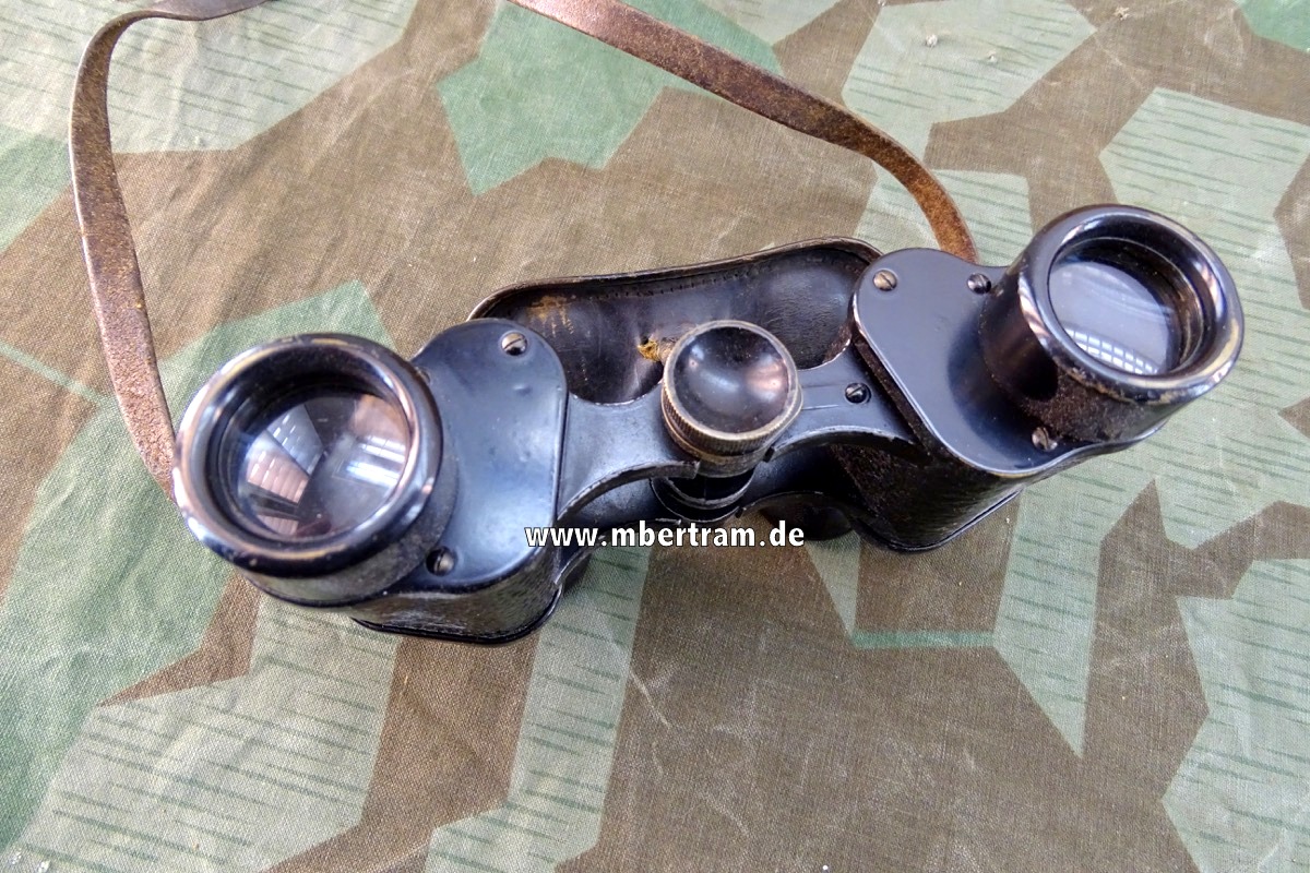 Preussisches  Dienstfernglas D.F.6x, Carl Zeiss Jena mit Riemen u Abdeckung