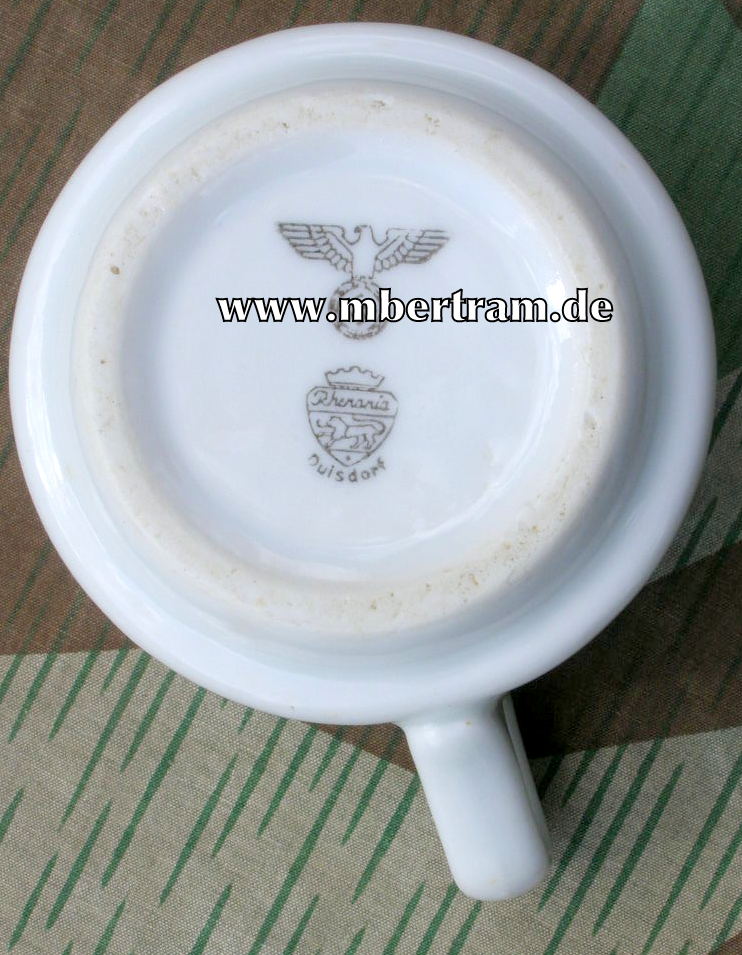 Wehrmacht Heer Porzellan Kaffeetasse, Rhenania - Duisdorf