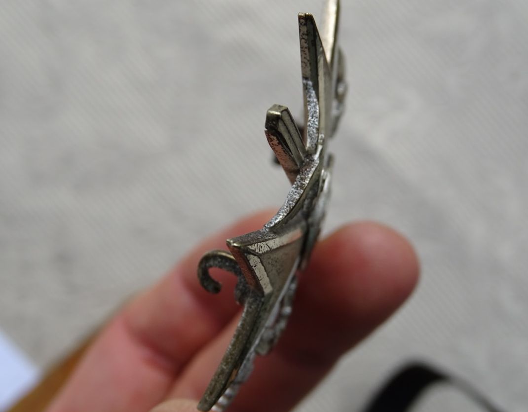 Spanienkreuz in silber mit Schwertern, Buntmetall, versilbert, Hst. 4 -Steinauer, Weitze Rechnung u.- Expertise Spanienkreuz in silber mit Schwertern, Buntmetall, versilbert, Hst. 4 -Steinauer, Weitze Rechnung u.- Expertise