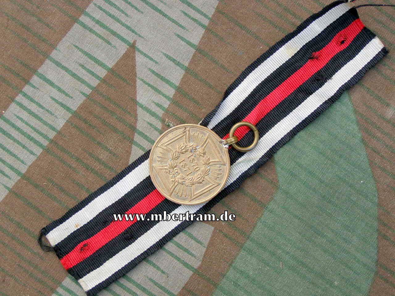 Kriegsdenkmünze 1870/71 für Kämpfer, Randschrift, Band