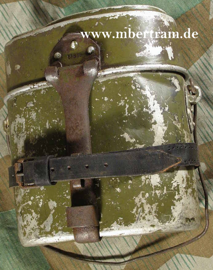 Hohes grünes Kochgeschirr, frühe SS, 90% Lack. ESB 39