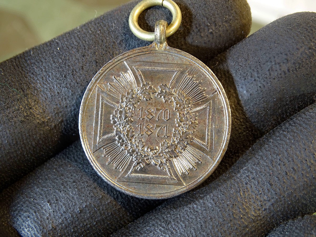Kriegsdenkmünze 1870/71, Eisen für Nichtkämpfer, mit Band