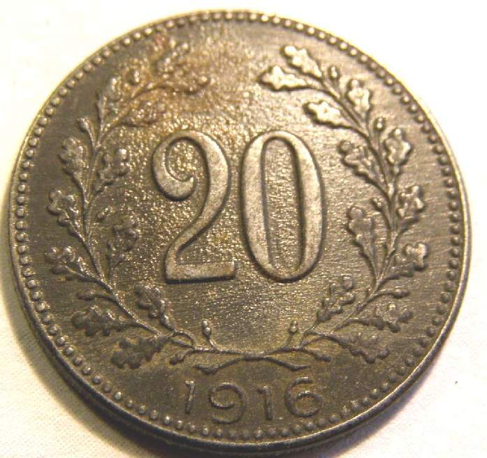 20 Pfennig Stück, kunstvolle Originalmünze vor 1919