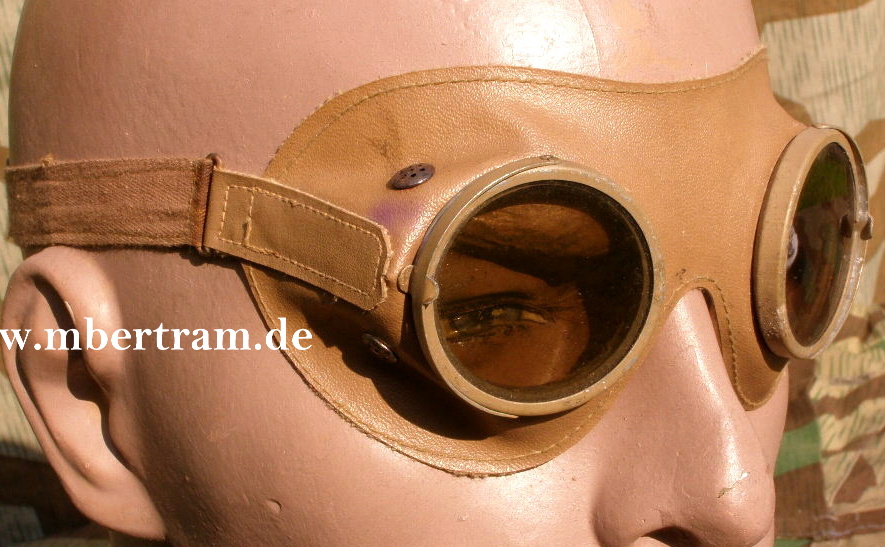 WH Kradfahrerbrille - Staubbrille. Beige. Getönt, Hülle