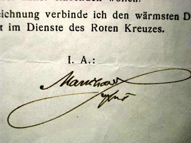übersendungsschreiben zu Roter Kreuz Medaille 3. Kl. 1920