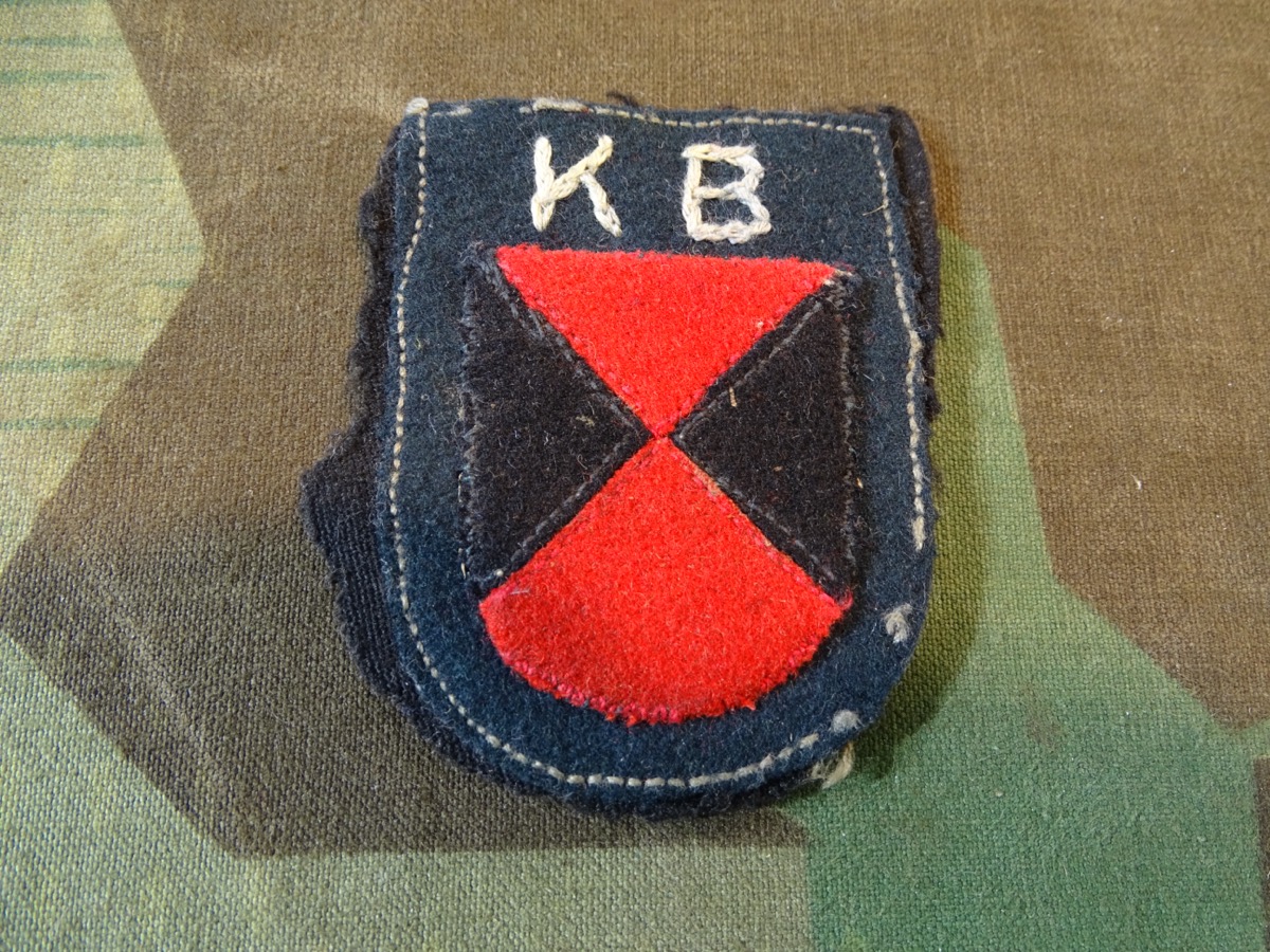 Wehrmacht Heer und Waffen SS Ärmelschild für Kuban Kosaken, handgenähte Ausführung, getragen 