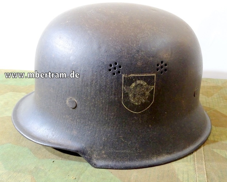 Feuerlöschpolizei Stahlhelm beide HK´s entfernt, Innenleder vorhanden
