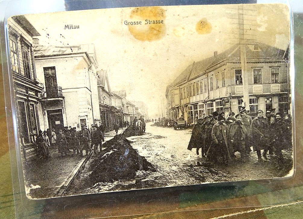 Postkarte 1916,  Weltkrieg, Mitau Große Strasse. ( Heute Jelgava, Lettland )