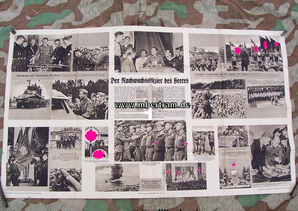 Wehrmacht Anwerbeplakat " Der Nachwuchsoffizier des Heeres"