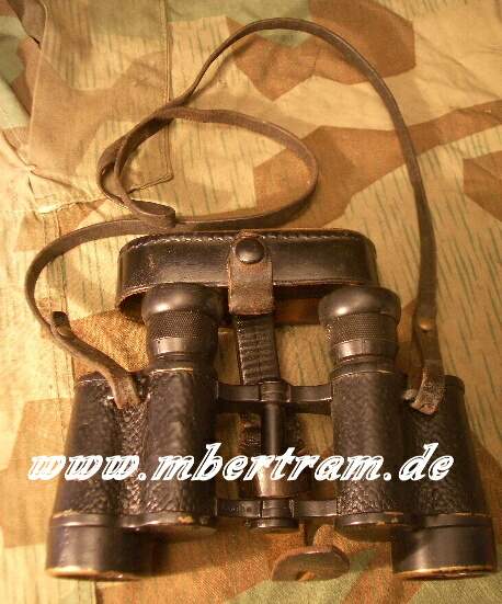 Wehrmacht Dienstglas, Abdeckung,Trageriemen, Busch Rath.