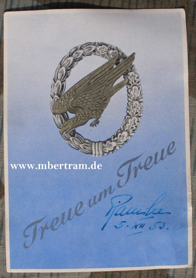 RAMCKE, Bernhard. Gen. Fallsch Jg., Signatur 05.12.1953.