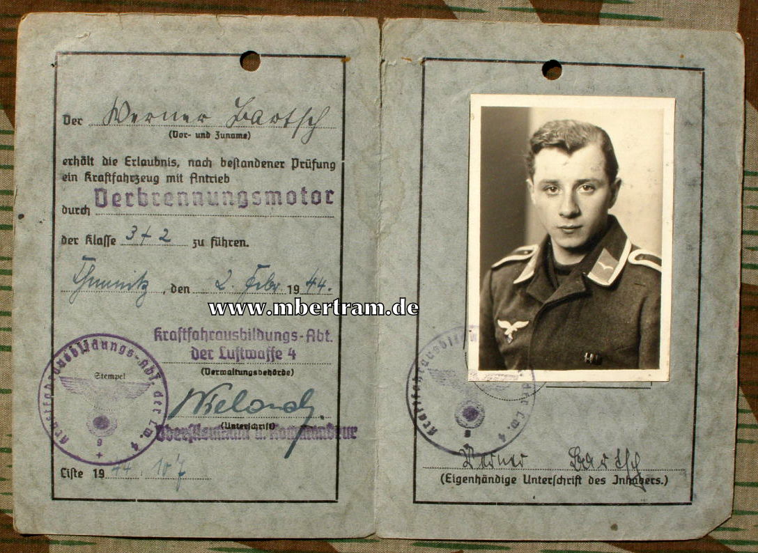 WH Führerschein Luftwaffe, Chemnitz, Krf.Ausb.Abt.d.LW.4