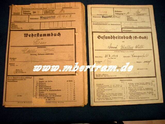 Wehrstammbuch,Frankreich, Moskau, Warschau, 7 Abz., NkSp.