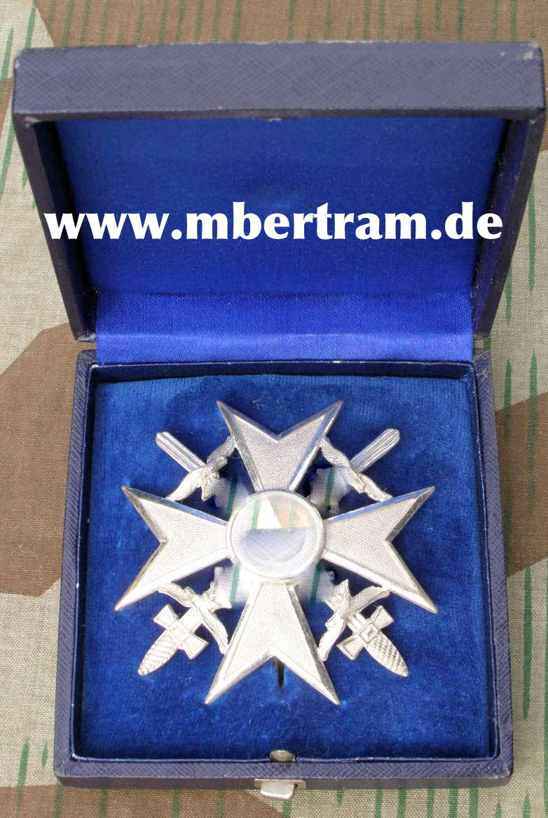 Spanienkreuz Silber mit Schwertern, Verleihungsetui, "900"