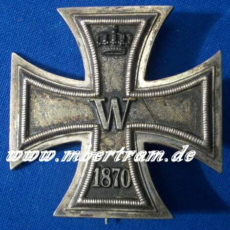 Eisernes Kreuz 1. Klasse 1870, geschwärzter Eisenkern.