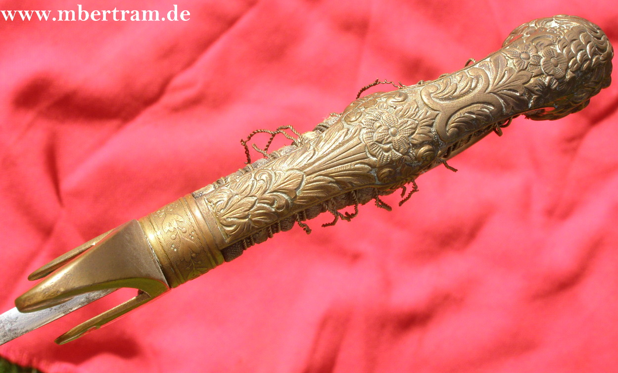 10385-20 Infanterie Offizierssäbel, Löwenkopfgriff, Lederscheide um 1890, WKC