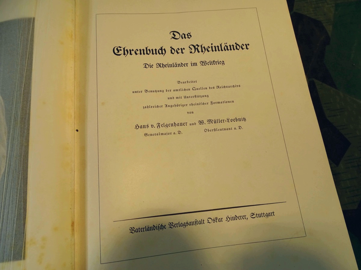 FELGENHAUER, H.v./ MÜLLER-LOEBNITZ, W: Das Ehrenbuch der Rheinländer. FELGENHAUER, H.v./ MÜLLER-LOEBNITZ, W: Das Ehrenbuch der Rheinländer.