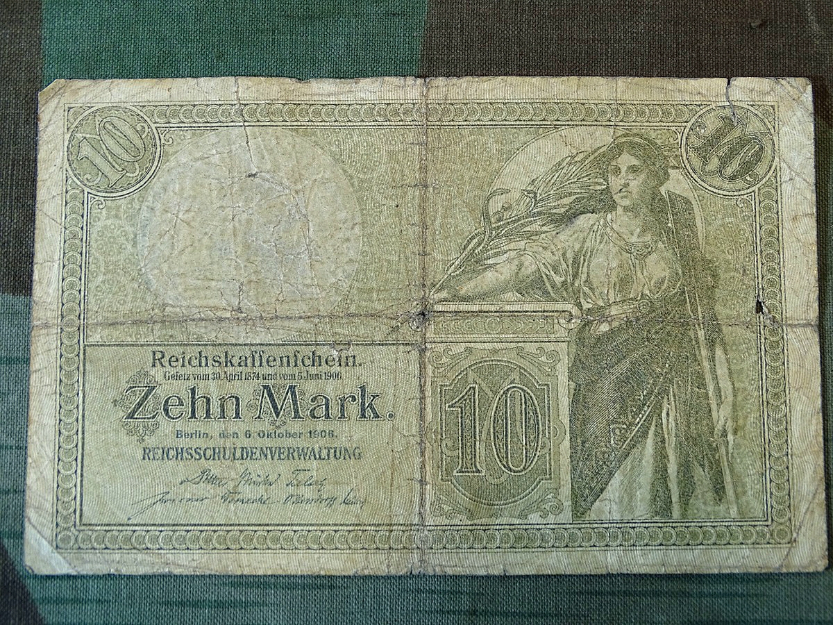 Reichskassenschein über 10 Reichsmark, 1906,  deutsches Kaiserreich