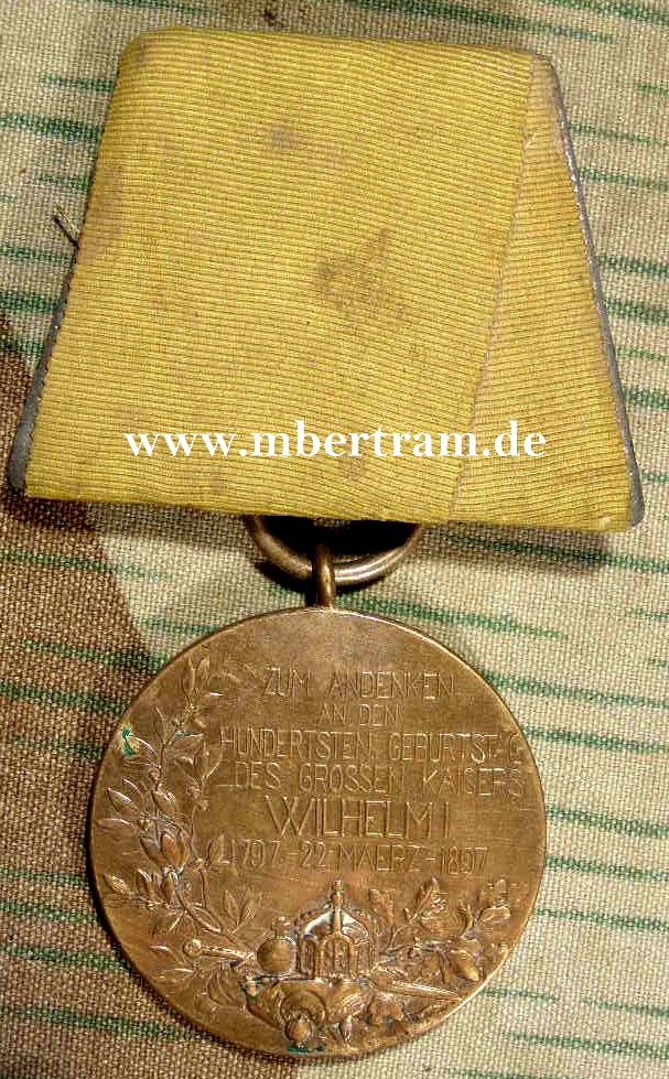 1er Ordensspange: CENTENARMERDAILLE 1897
