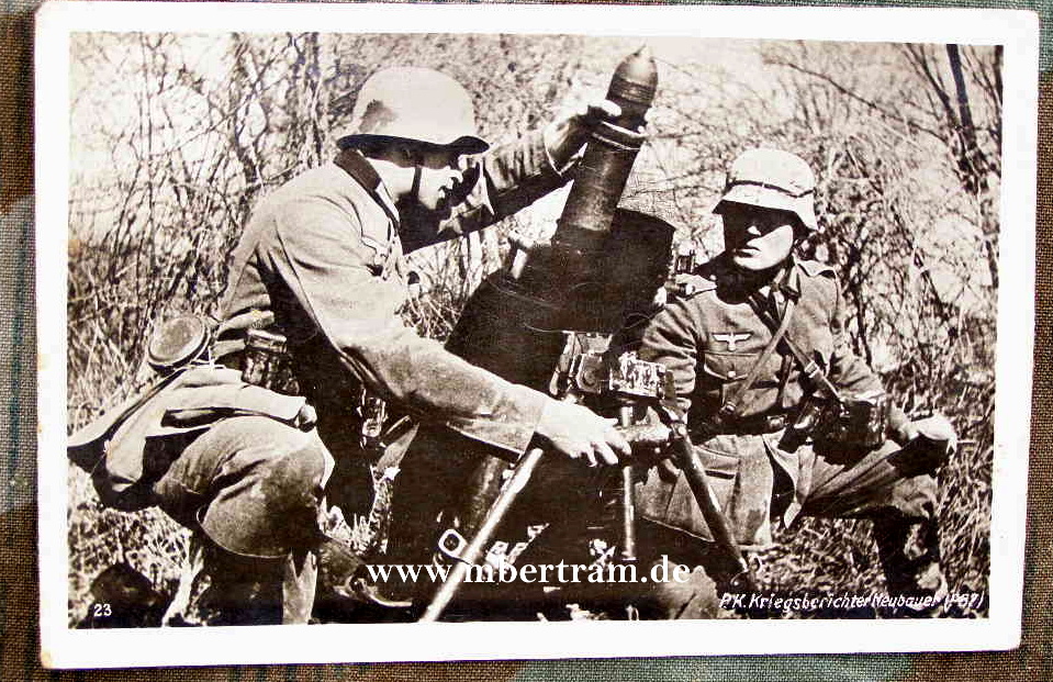 Propaganda Postkartenfoto," Granatwerferstellung 8 cm"
