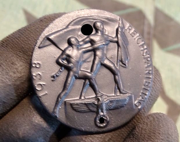 Veranstalltungs Abzeichen Reichsparteitag 1938, Aluminíum, Hst. : Foerster & Barth Pforzheim
