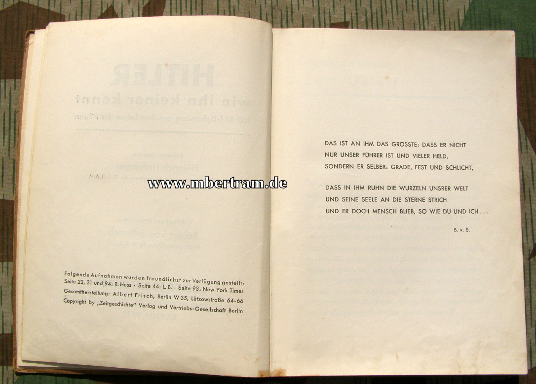 Hoffmann, Heinrich:Hitler wie ihn keiner kennt 100 Abb., 1935