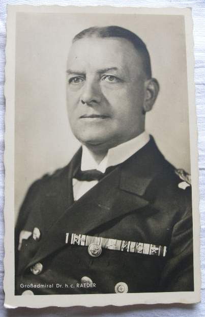 Großadmiral Raeder, Propaganda-Postkarte, ungelaufen