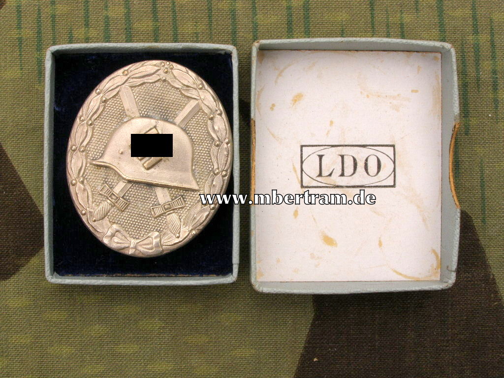 Verwundetenabzeichen Silber 1939, Verleihungsetui. Hst: "65"