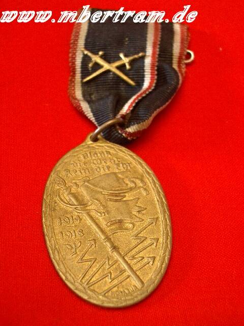 Kriegsdenkmünze 1914-18 des Reichskriegerbundes, Band mit Schwertern