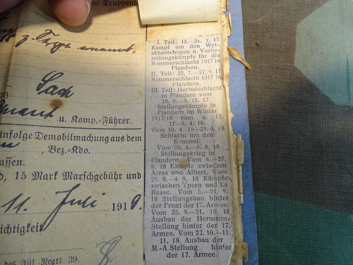 5 Urkunden: Inf.St.Abz., Verw.Abz.schw., Ostmed..41/42, EK2..