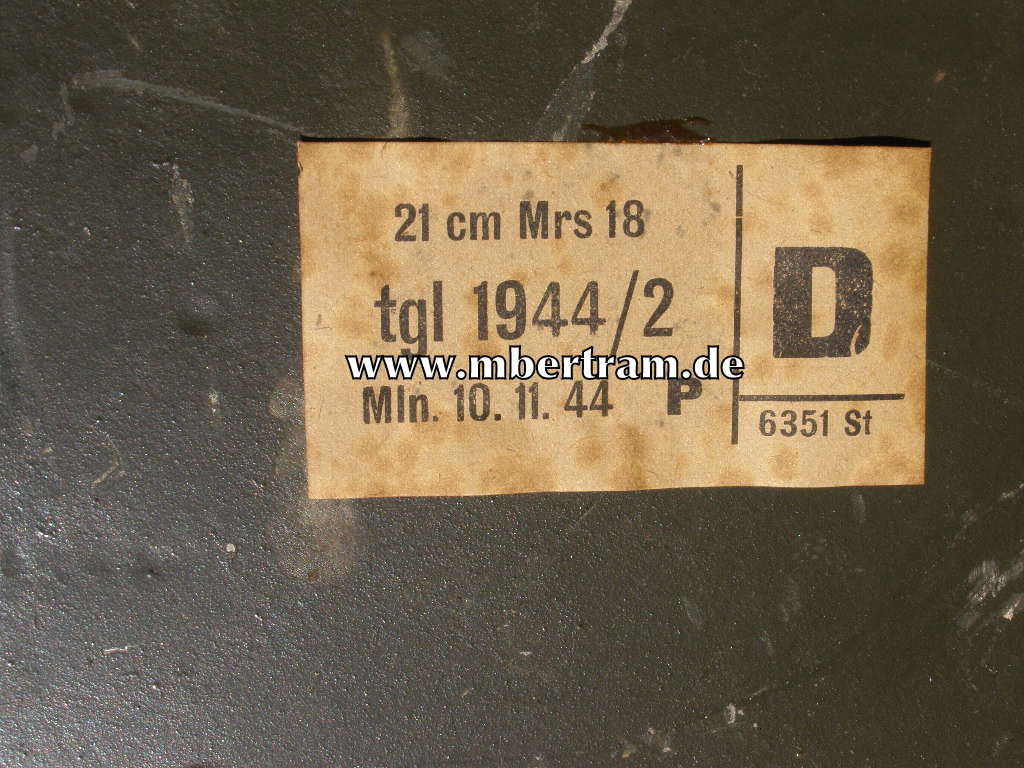 13617-11 Transportbehälter," Kart. 21 cm Mörser 18, blj 43