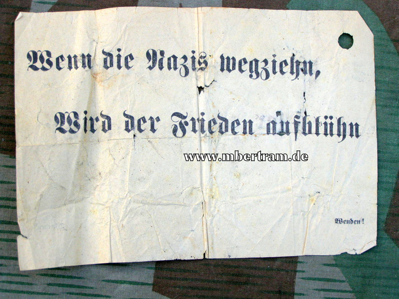 Alliiertes Propaganda Flugblatt" Wenn die Nazis wegziehn.....