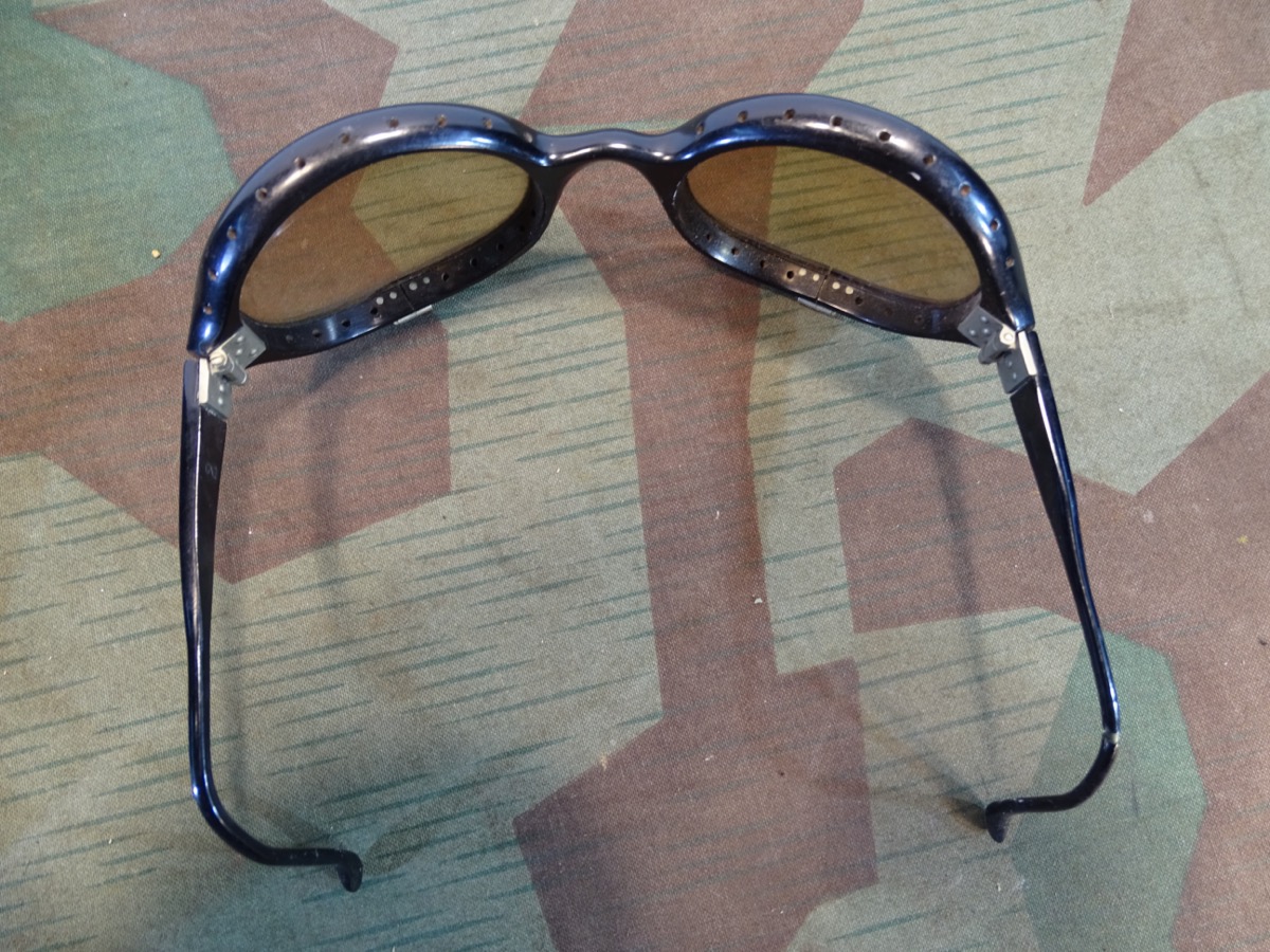 Luftwaffe Splitterschutzbrille 1. Modell mit Bügeln, sehr selten