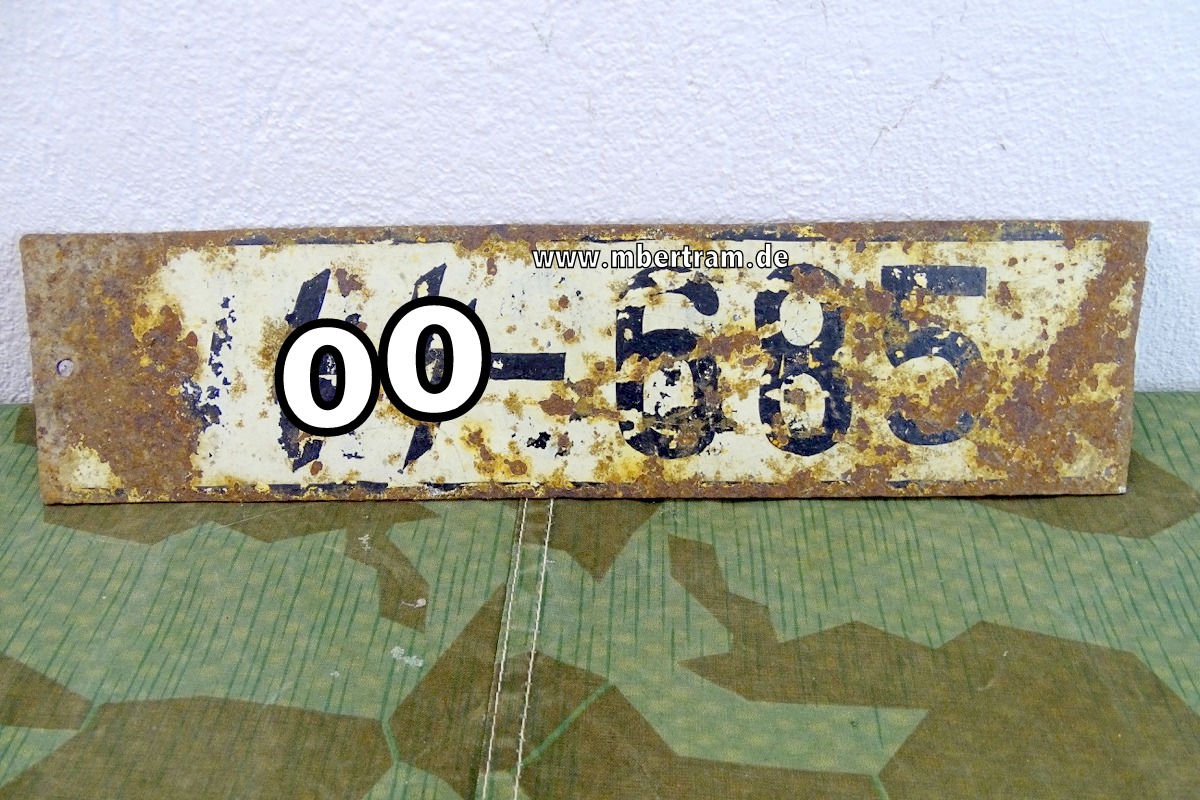 Waffen SS Fahrzeug Nummernschild Leibstandarte, Fundstück, SELTEN