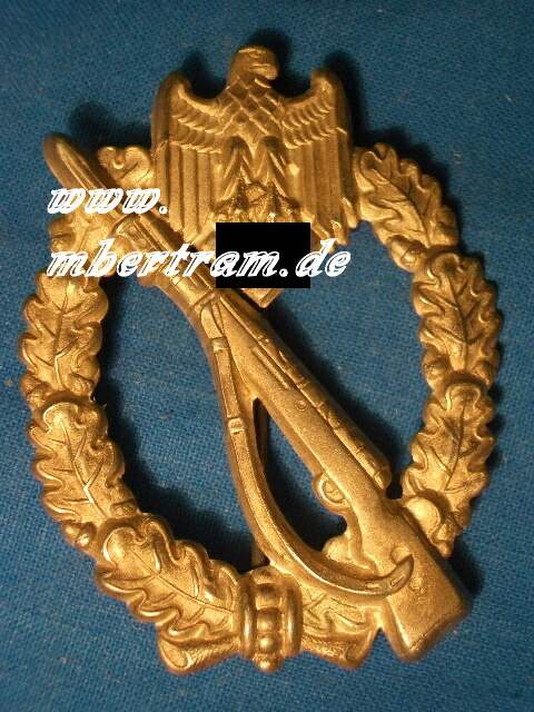 Infanterie Sturmabzeichen in Silber. Hohlprägung