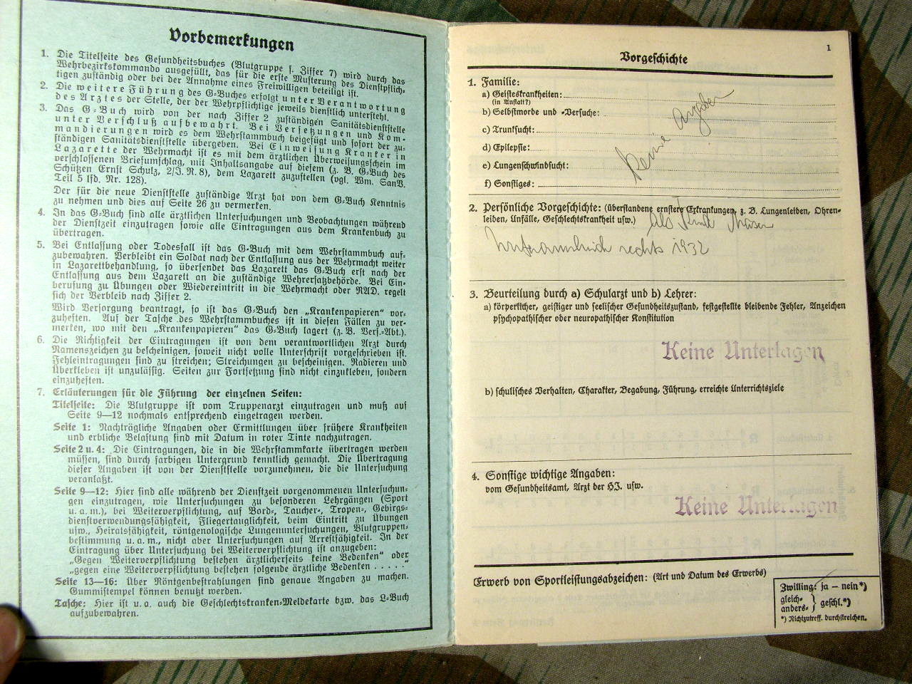 624-28 Wehrstammbuch Nahkpf Ausbildung, Pz.Vern.abz.,EK2, NkSp.