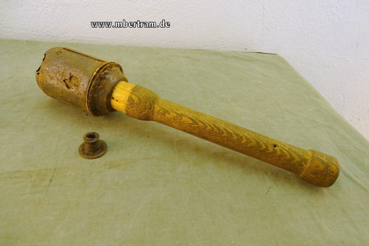Wehrmacht / Waffen SS:  Bastlerstück Stielhandgranate M 43 mit Splitterring