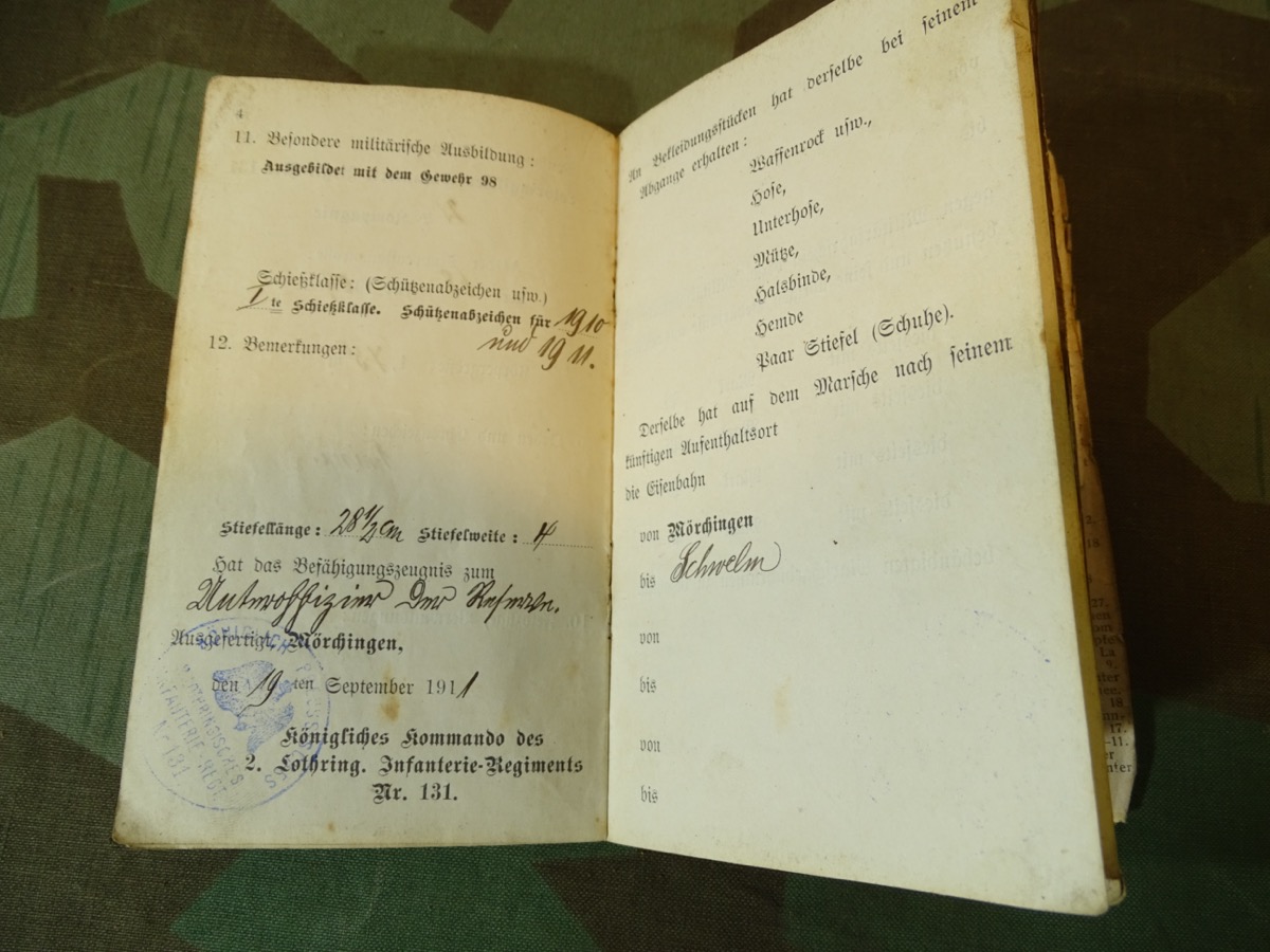 5 Urkunden: Inf.St.Abz., Verw.Abz.schw., Ostmed..41/42, EK2..