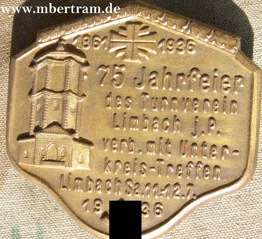 1861 1936 75. Jahrfeier des Turnverein Limbach J.P. 1936...