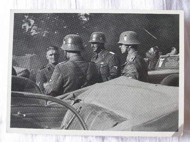 Propaganda-Postkarte SD Einsatzkdo. B. Marschpause i. Osten